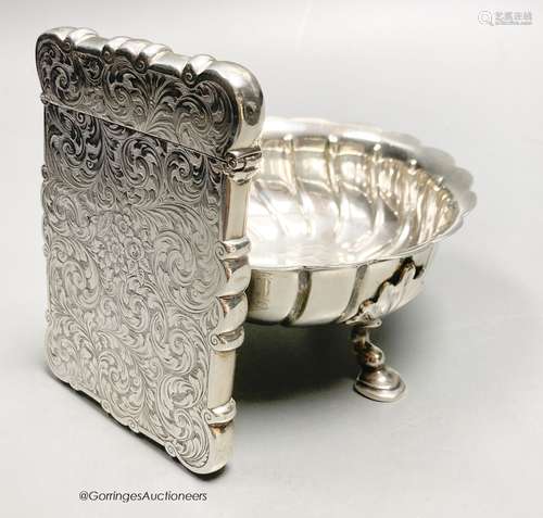 A Victorian engraved silver card case, Edward Smith, Birming...