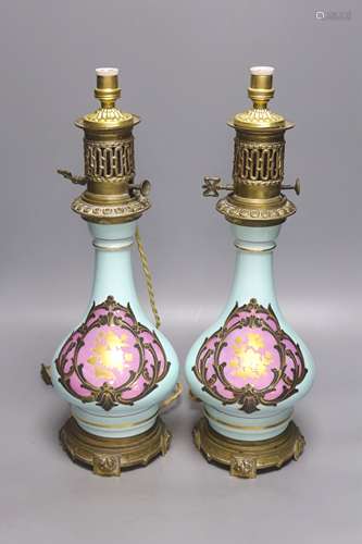 A pair of Napoleon III late 19th century porcelain and ormol...