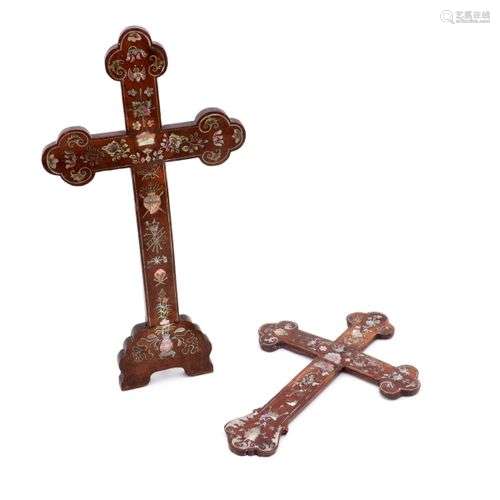 TWO ORIENTAL CRUCIFIXES