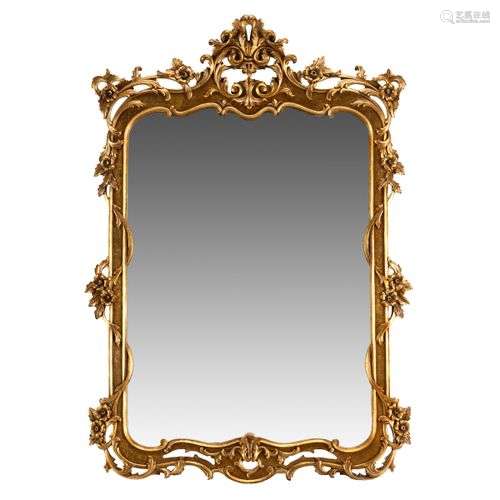 A LOUIS XV STYLE WALL MIRROR