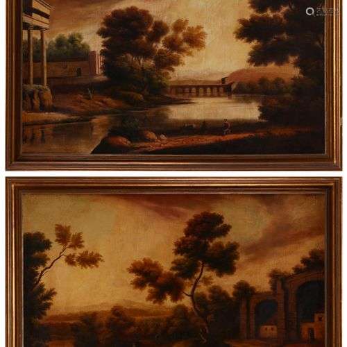 PORTUGUESE SCHOOL (18TH/19TH CENTURY), LANDSCAPES WITH FIGUR...