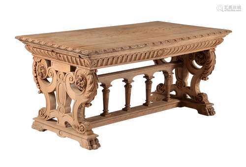 A stripped oak table in 16th century style