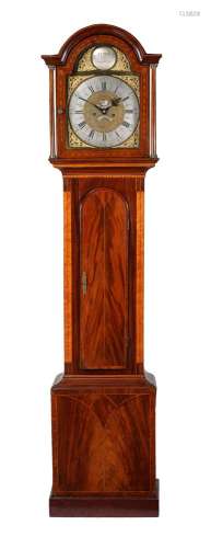 A mahogany and inlaid longcase clock case in George III styl...