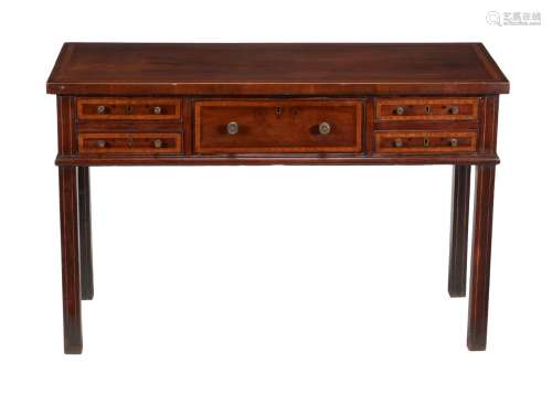 A Regency mahogany, crossbanded, and line inlaid hall or sid...