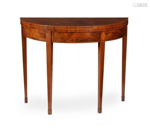 Y A George III mahogany, inlaid, and tulipwood crossbanded c...