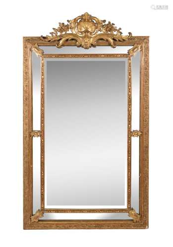 A Continental giltwood wall mirror