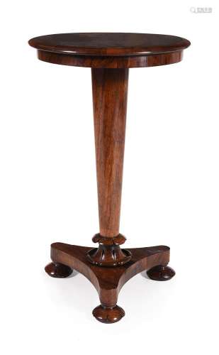 Y A William IV rosewood pedestal occasional table