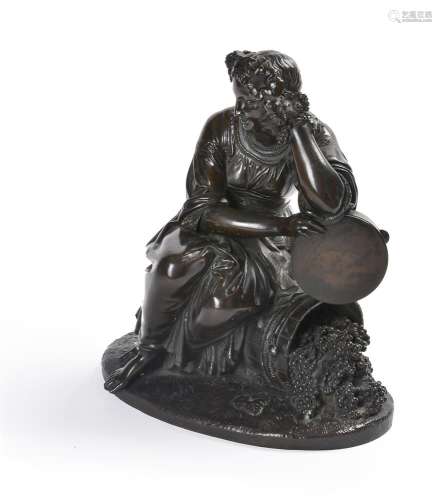 A bronze seated BacchanteIn the manner of Clodion (1738-1814...
