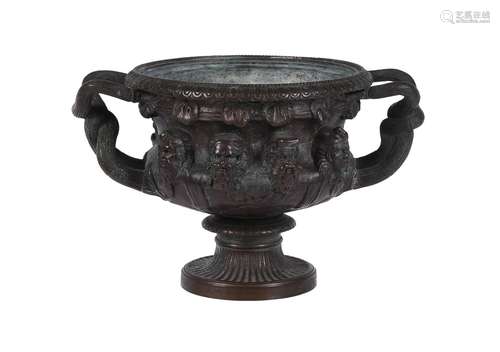 A small bronze model of the 'Warwick' vase