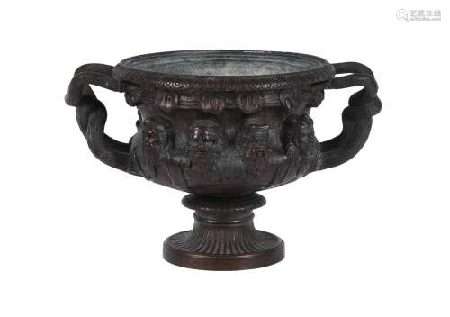 A small bronze model of the 'Warwick' vase