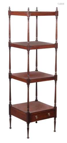 A Regency mahogany four tier whatnot