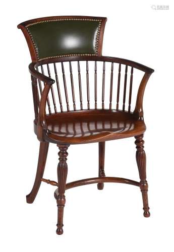 A Victorian mahogany desk armchair