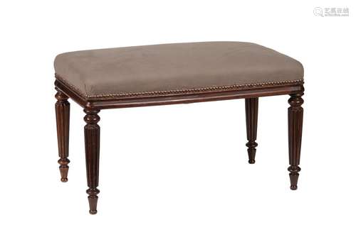 A Regency mahogany and upholstered stool