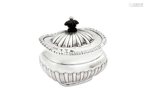 A Victorian sterling silver tea caddy, London 1897 by Mappin...