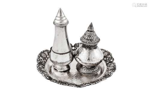 A 18th/19th century Cambodian unmarked silver lime bottle