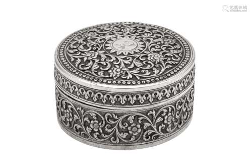 A late 19th century Anglo – Indian silver table box, Cutch, ...