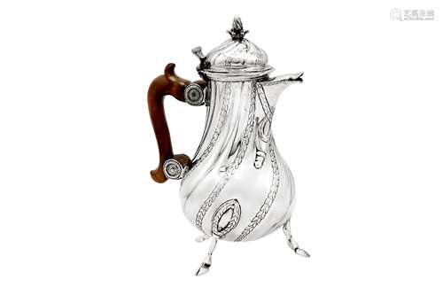 A late 18th century Maltese silver coffee pot, Valetta circa...