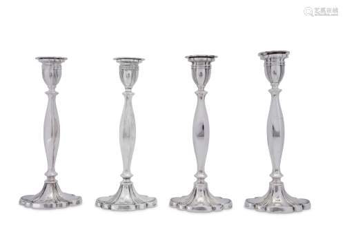 A matched set of Elizabeth II sterling silver candlesticks, ...