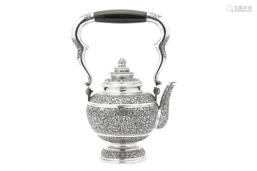 An early 20th century Siamese (Thai) unmarked silver kettle ...