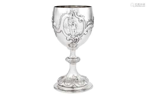 A Victorian sterling silver standing cup, London 1883 by Geo...