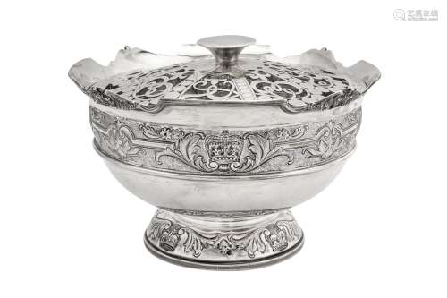 An Elizabeth II sterling silver commemorative rose bowl, She...