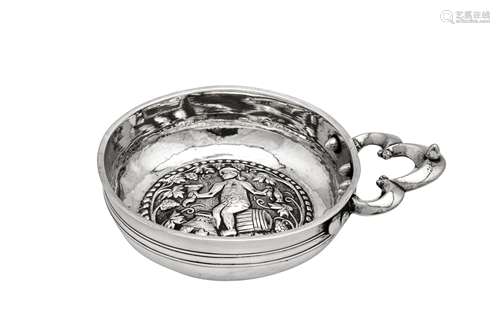 An early 20th century Greek unmarked silver Bacchus bowl