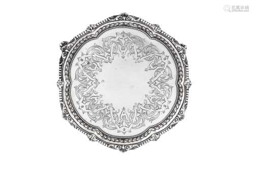 A Victorian sterling silver waiter or small salver, London 1...