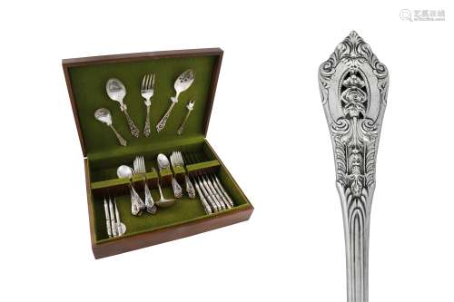 A mid-20th century American sterling silver table service of...