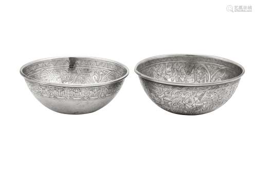 Two early 20th century Egyptian silver bowls, one marked for...