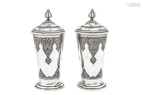 A pair of Alexander II mid-19th century Russian 84 zolotnik ...