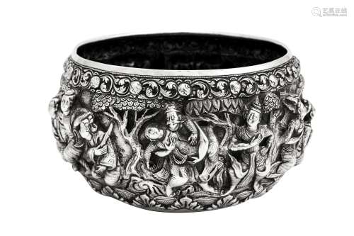 An early 20th century Siamese (Thai) unmarked silver bowl, C...