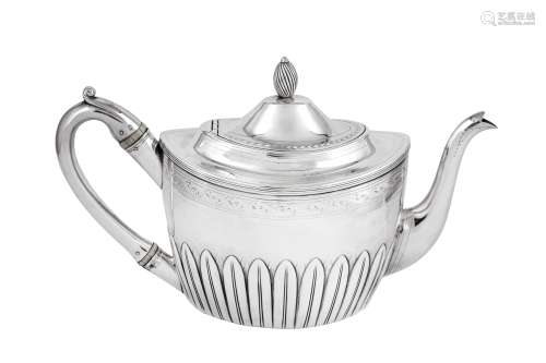 A George III sterling silver teapot, London 1799/1800 by Pet...