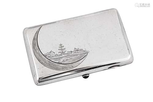 A Nicholas II Russian 84 zolotnik silver cigarette case, Mos...