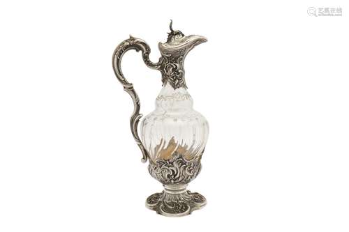 A late 19th century French 950 standard silver mounted clare...