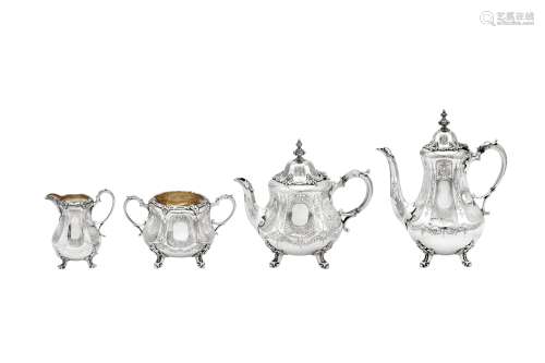 A Victorian sterling silver four-piece tea and coffee servic...
