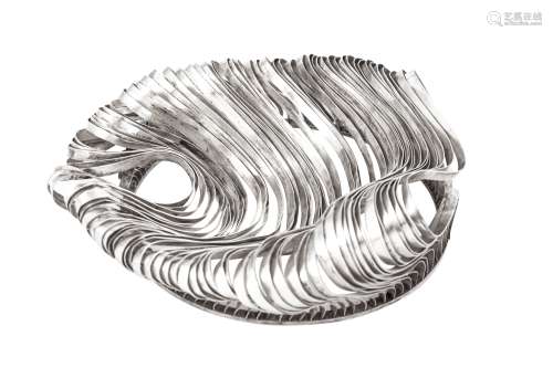 An early 21st century contemporary silver Lamella bowl, by S...
