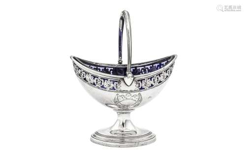 A George III sterling silver sugar basket, Sheffield 1794 by...