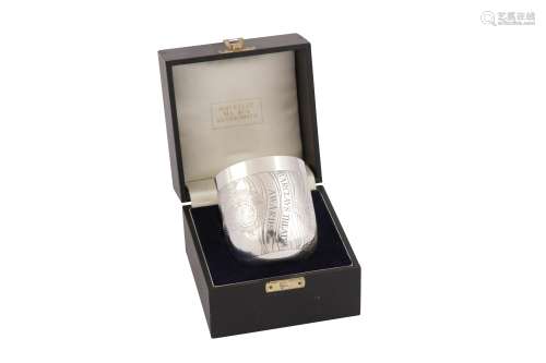 A cased Elizabeth II contemporary sterling silver beaker, Lo...