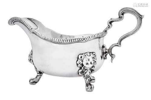 A George II / George III silver ‘duty dodger’ sauceboat, Lon...