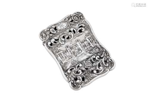 A William IV sterling silver ‘castle top’ card case, Birming...