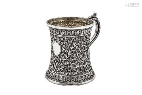 A late 19th century Anglo – Indian silver mug, Cutch circa 1...