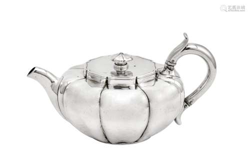 A William IV sterling silver teapot, London 1833 by John Bri...