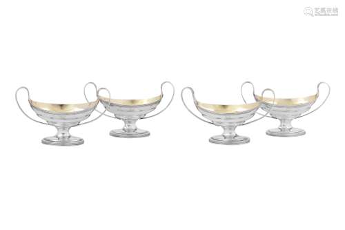 A set of four George III sterling silver salts, London 1804 ...