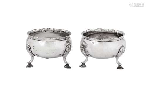 A pair of George III sterling silver salts, London 1790 by P...