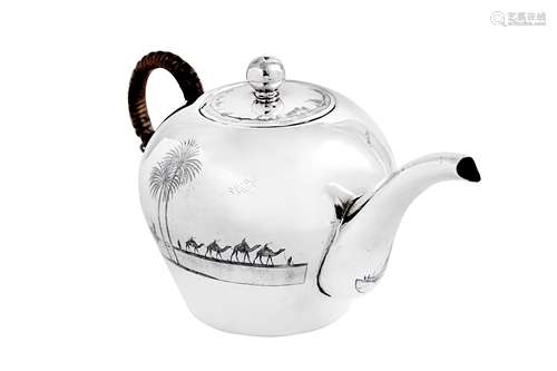 An early 20th century Iraqi silver and niello teapot, circa ...