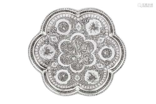 A mid-20th century Iranian (Persian) silver tea tray, Isfaha...