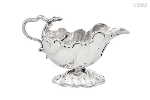 A George II sterling silver sauce boat, London circa 1746 pr...