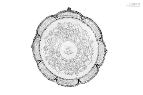 A Victorian sterling silver salver, Sheffield 1867 by Henry ...