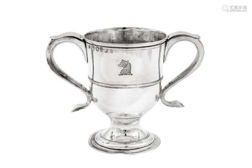 A George III provincial sterling silver twin handled cup, Ne...