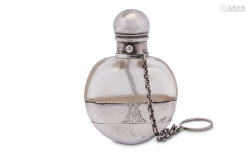 A Victorian sterling silver combination scent bottle vinaigr...
